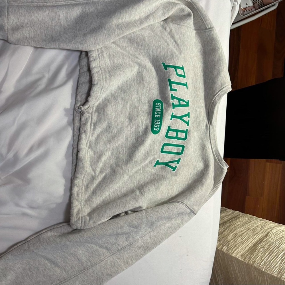 Playboy Gray Sweatshirt with Green Logo